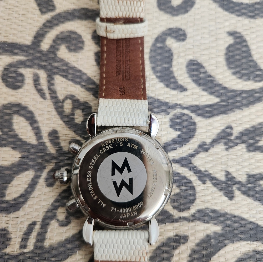 Michele Woman's CSX Diamond Chronograph Watch /3 Leather Bands - Picture 6 of 6